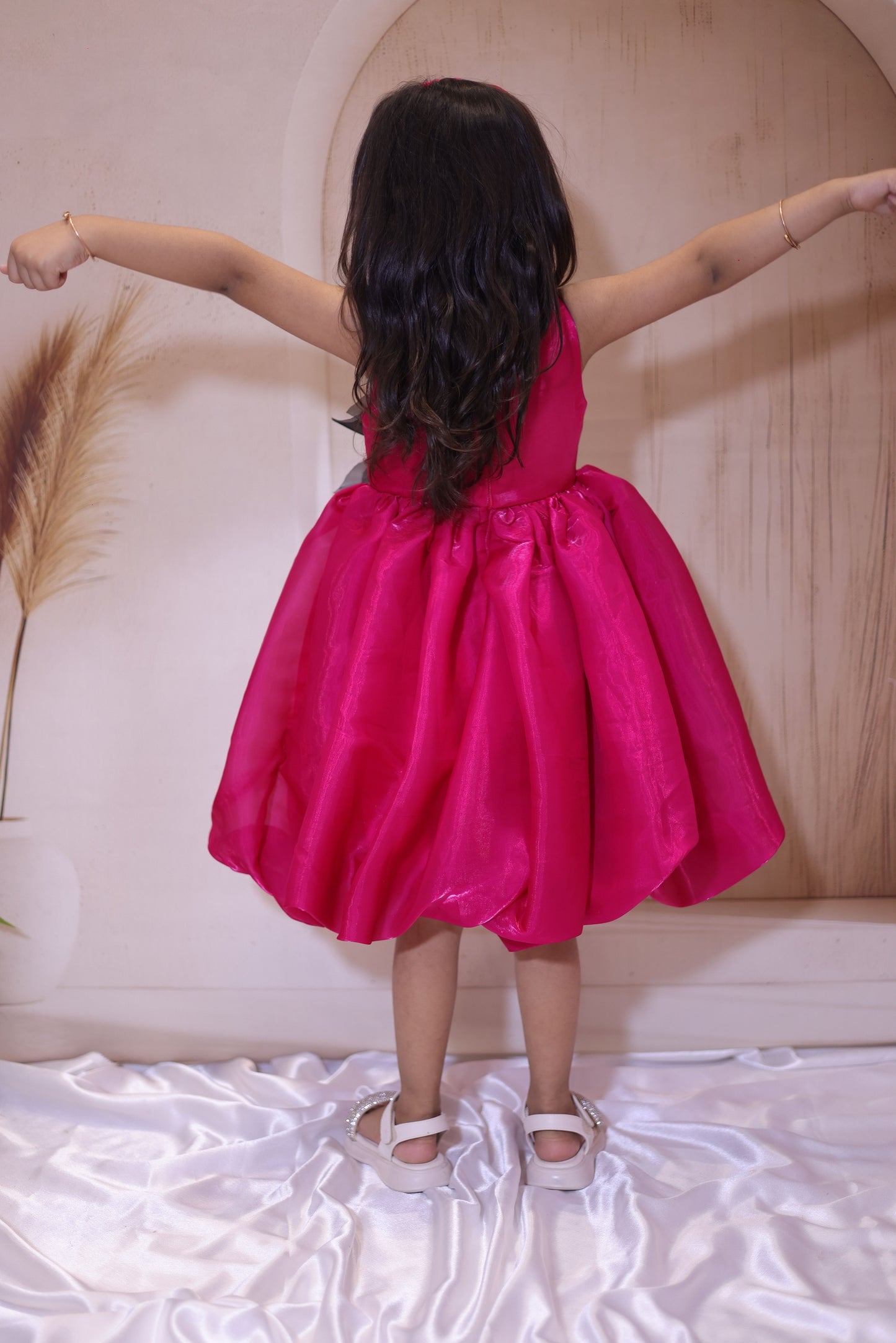 Hot Pink Floral Bloom Dress – A Burst of Glamour