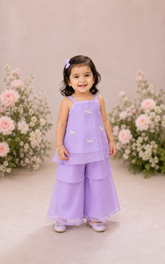 Lavender Blossom layered sharara suit
