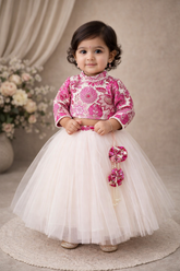 Blush Petal Lehenga Set with Floral Blouse