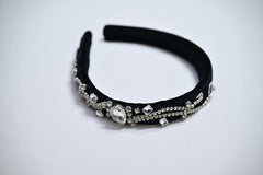 Black Crystal rehinestone Hair Band