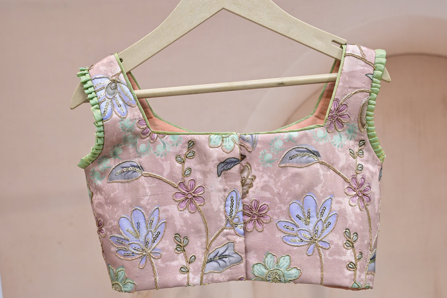 Mint Blossom Embroidered Lehenga Set – A Whimsical Delight for Little Fashionistas