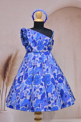 Blue Floral One-Shoulder Dress – A Whimsical Statement