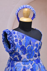 Blue Floral One-Shoulder Dress – A Whimsical Statement