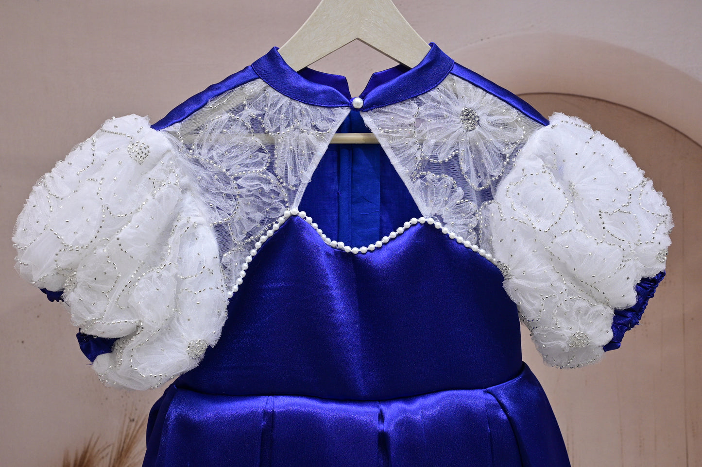 Royal Blue Satin & Lace Dress – A Perfect Blend of Elegance and Grace 💙