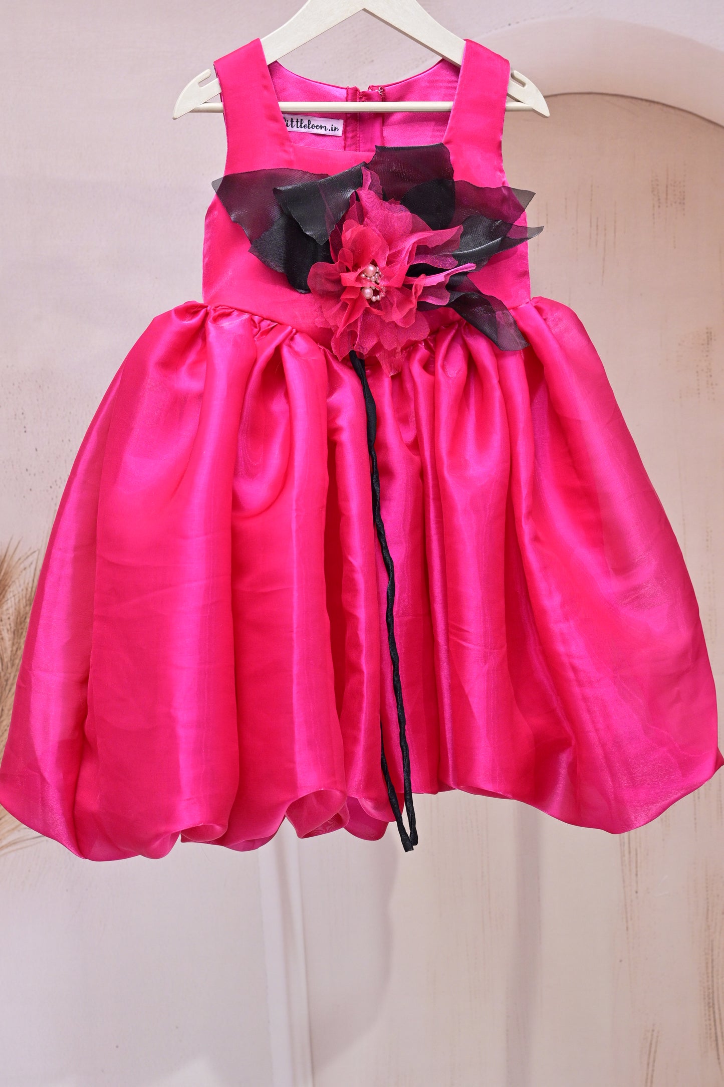 Hot Pink Floral Bloom Dress – A Burst of Glamour
