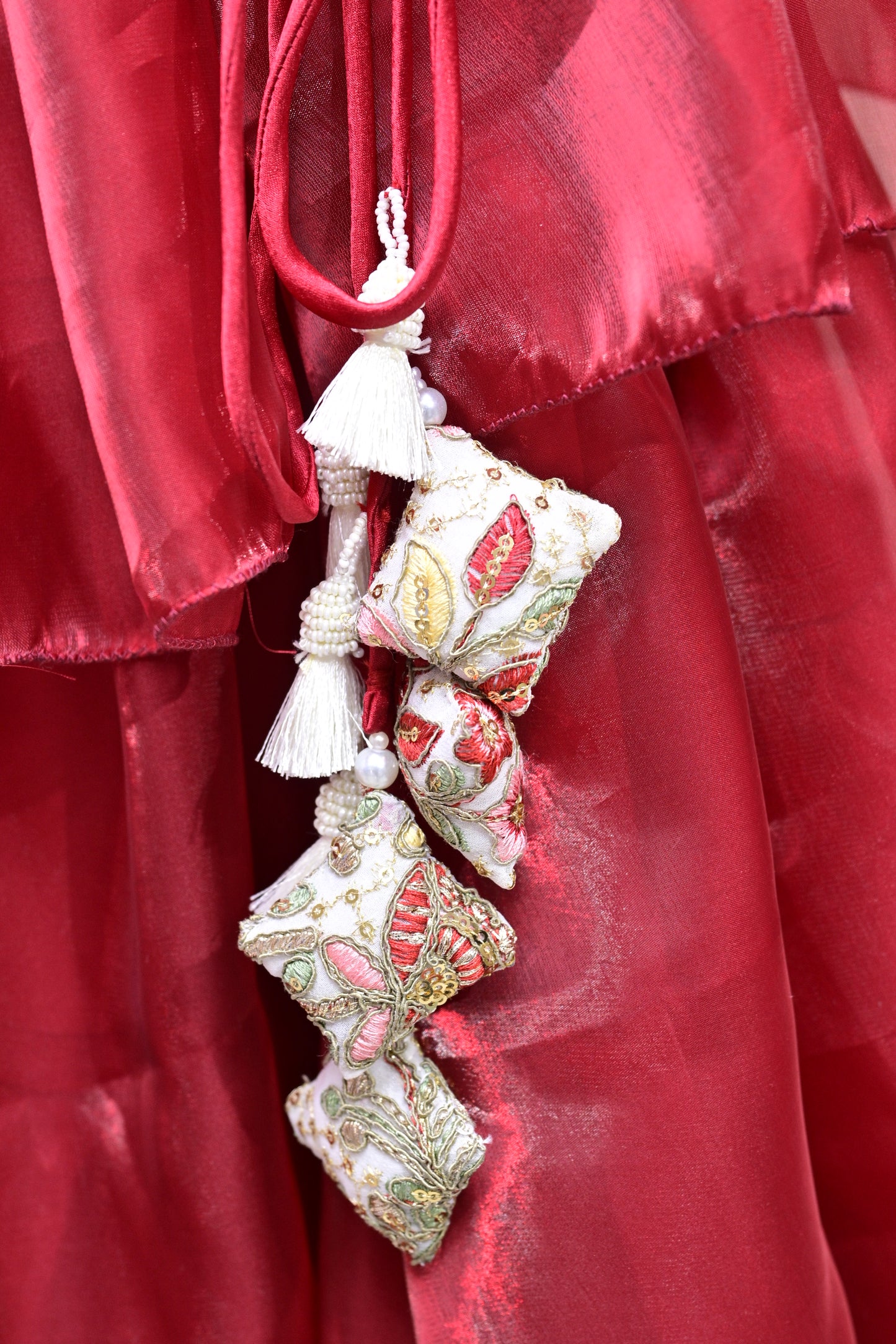 Crimson Blossom Tiered Lehenga Set – A Festive Statement for Little Divas