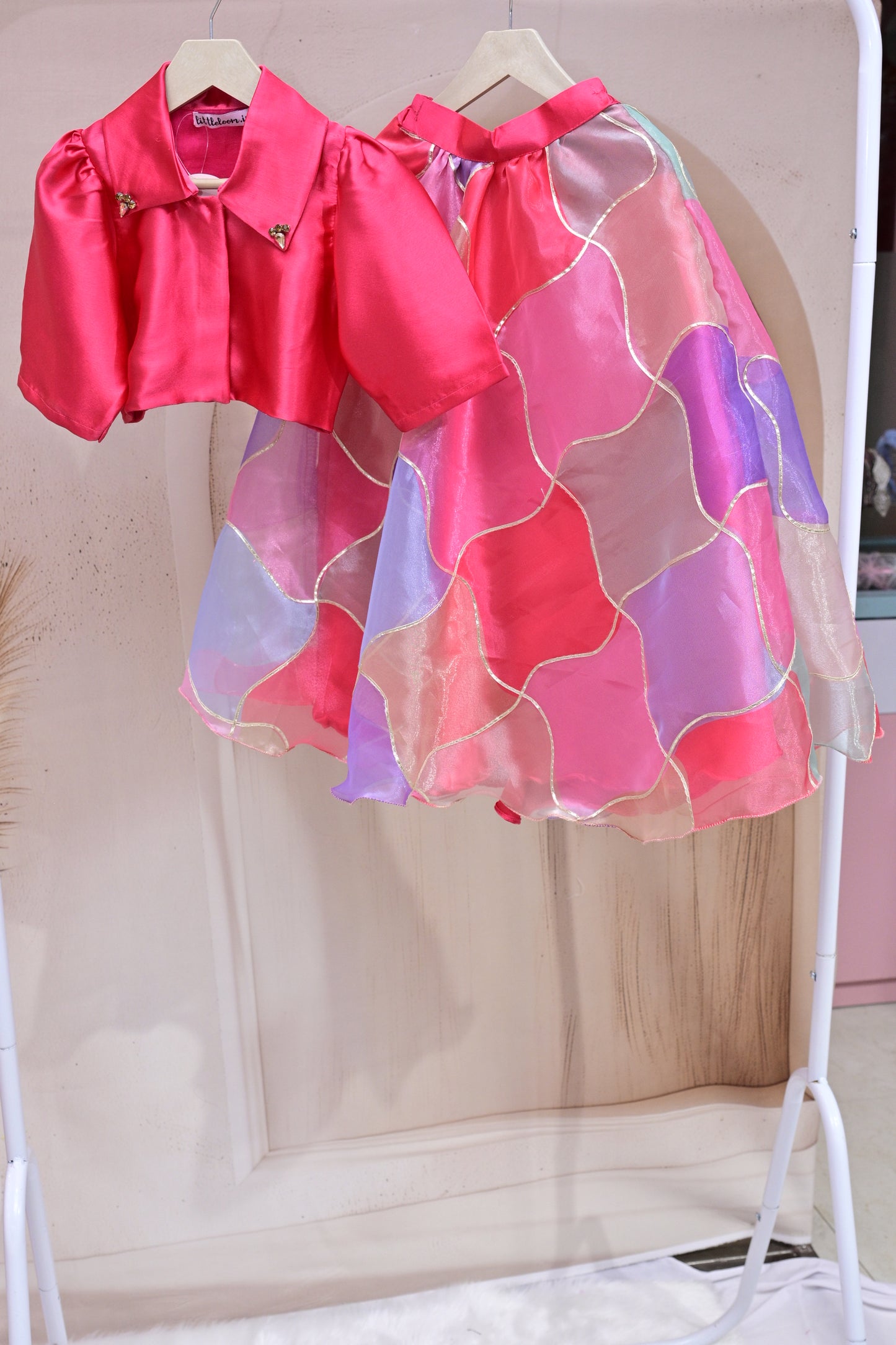 Radiant Rainbow β Two-Piece Organza Set