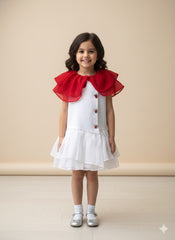 Black and Red cape style Dress