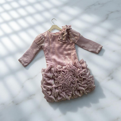 Soft tissue dress with bow detailing