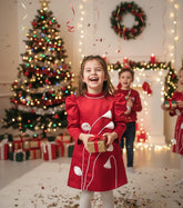 Bell dress with pearl embellishments