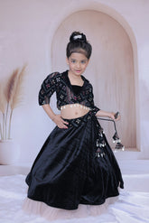 Black velvet lehenga