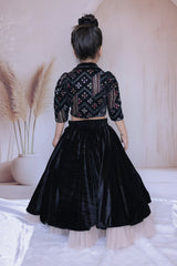 Black velvet lehenga