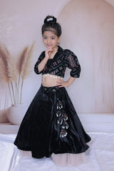 Black velvet lehenga
