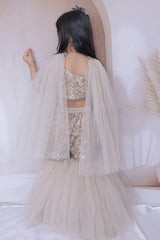 Mirror work Sharara, Top and dupatta