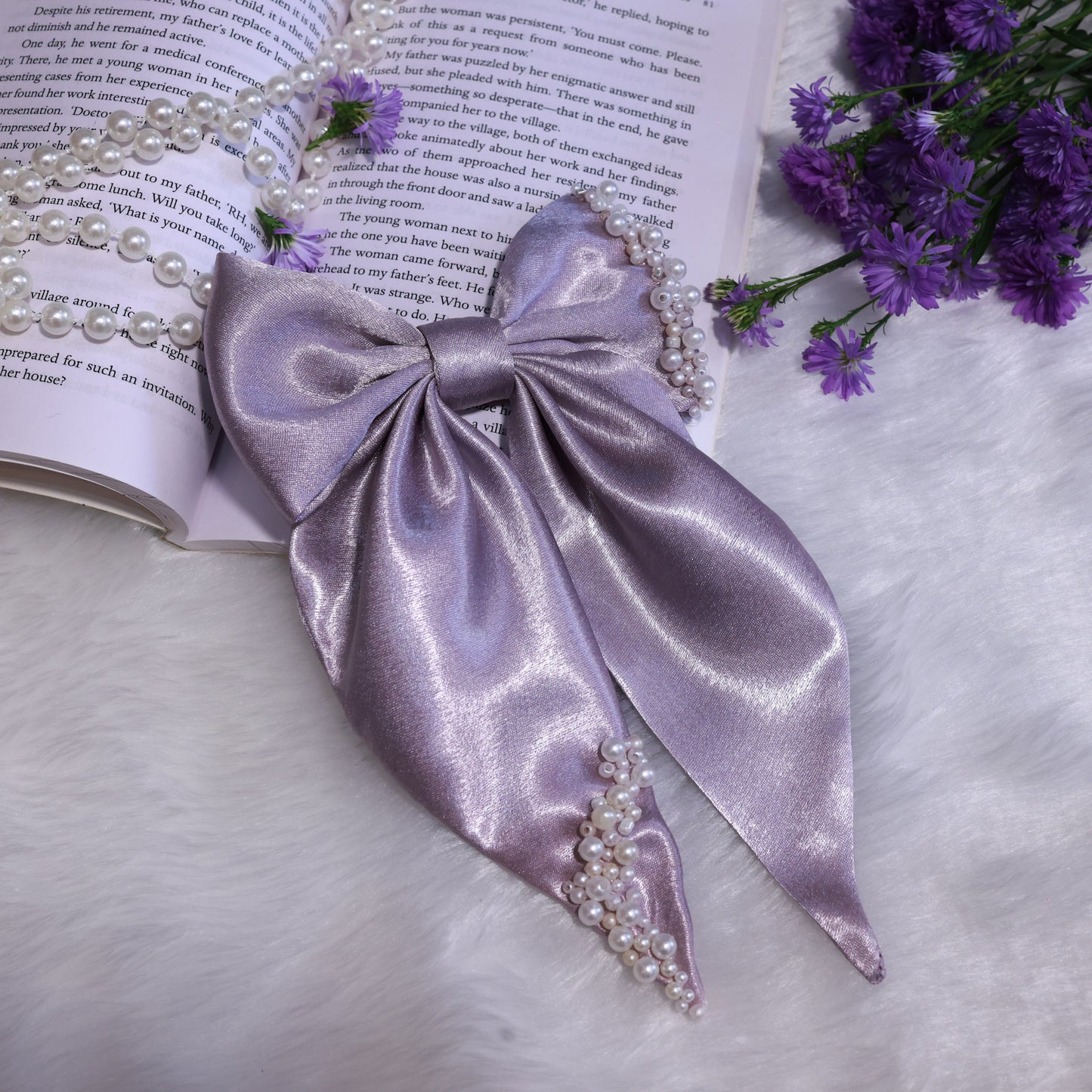 L’il Loom Elegant Hair Bow Light Purple