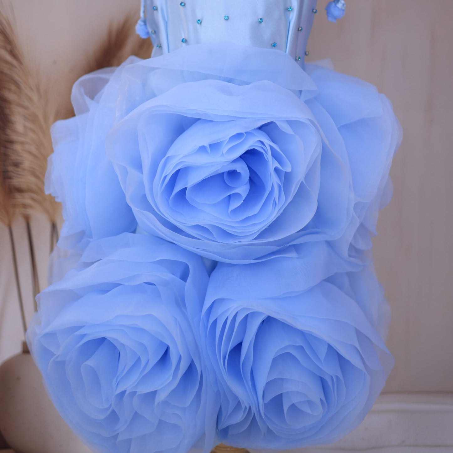 “Blush Bloom Rose Dress – A Twirl of Petals & Elegance”