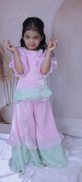 Beautiful pearl work stylish kurta and sharara