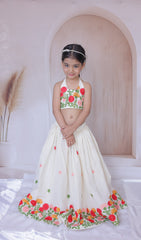 Flower embroidered lehenga