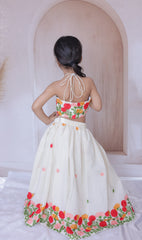 Flower embroidered lehenga