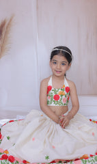 Flower embroidered lehenga