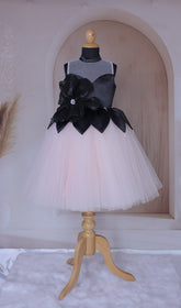 3D flower detailing black frock