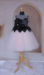 3D flower detailing black frock