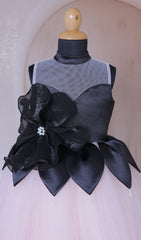 3D flower detailing black frock