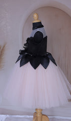 3D flower detailing black frock