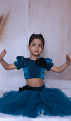 Teal blue skirt & top