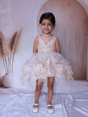 Ivory Bloom Ruffle Party Dress