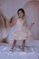 Ivory Bloom Ruffle Party Dress