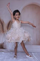 Ivory Bloom Ruffle Party Dress