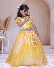 Haldi Ready! Yellow Lehenga for Your Little Diva