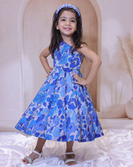 Blue Floral One-Shoulder Dress – A Whimsical Statement