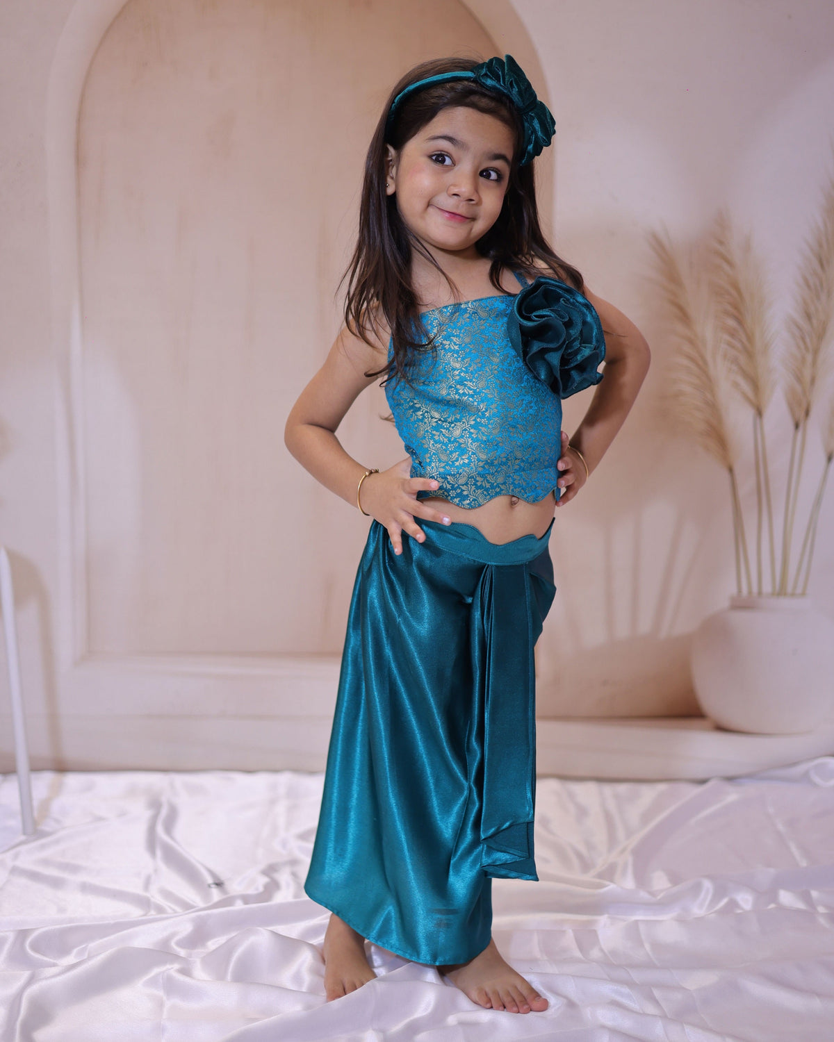 Coral Bloom Embroidered Dress