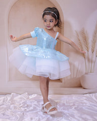 Cloudy day sequence flared frock