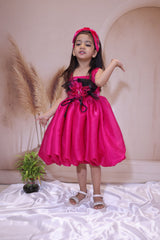 Hot Pink Floral Bloom Dress – A Burst of Glamour