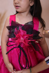 Hot Pink Floral Bloom Dress – A Burst of Glamour