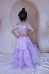 Lavender lehenga and blouse set