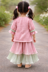 Beautiful pearl work stylish kurta and sharara