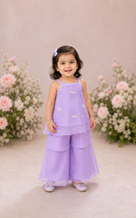 Lavender Blossom layered sharara suit