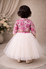 Blush Petal Lehenga Set with Floral Blouse