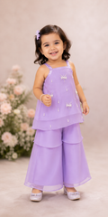 Lavender Blossom layered sharara suit