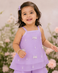Lavender Blossom layered sharara suit