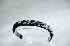 Black Crystal rehinestone Hair Band