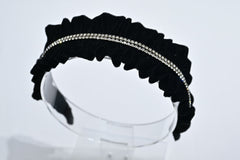 Black velvet rehinestone hairband