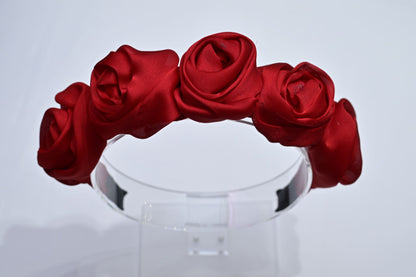 L’il Loom Red Floral Tulle Headband – Stylish Everyday Hair Accessory for Girls