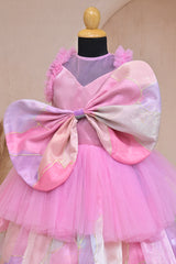 Multicolor Organza Big Bow Frock – A Whimsical Dream