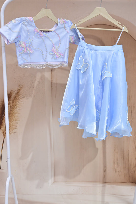 Butterfly Dream – Two-Piece Pastel Blue Set