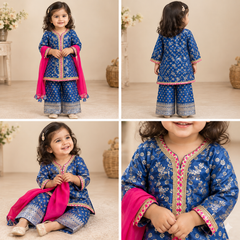 Royal Blue Noor Sharara Set